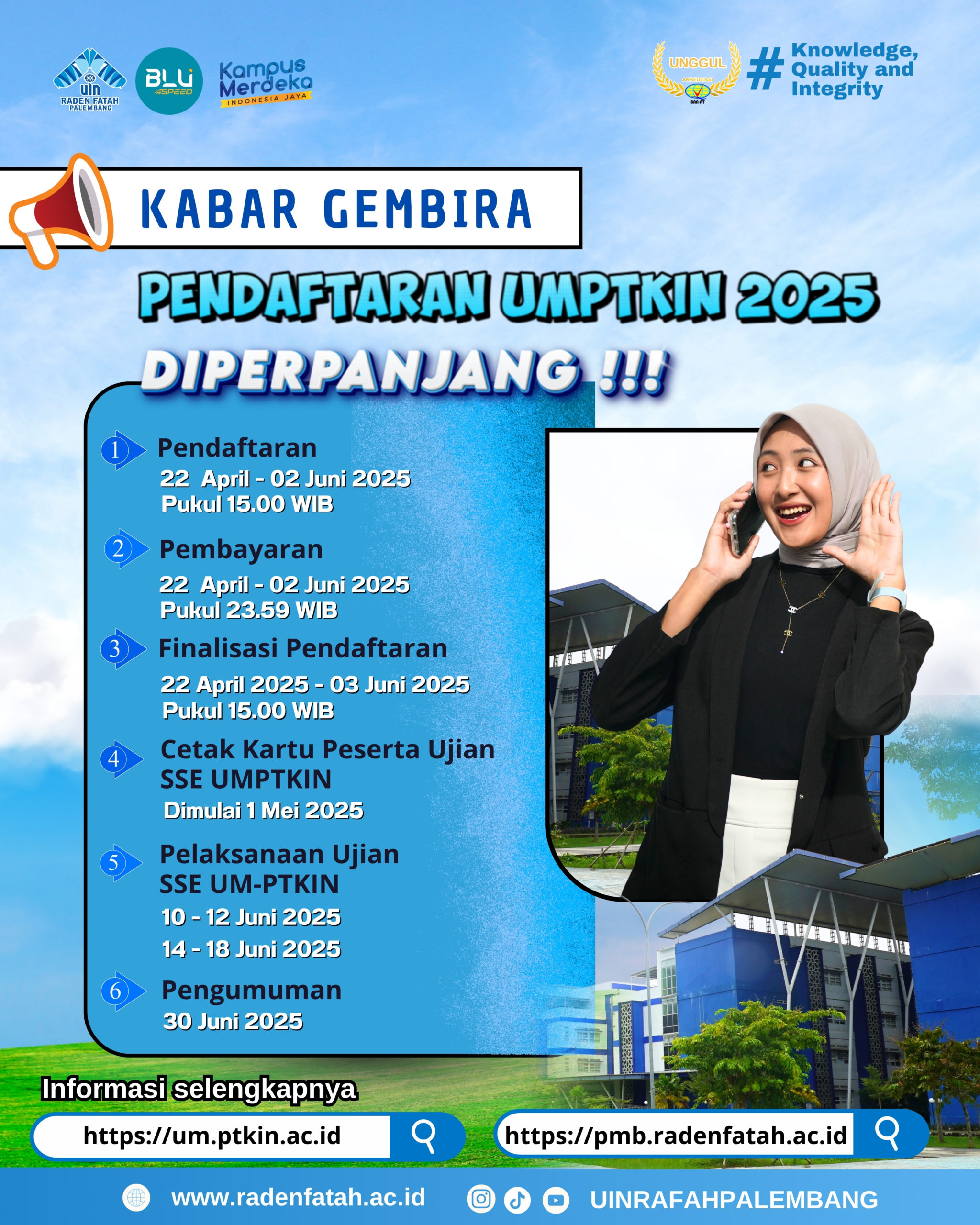 UM PTKIN 2025 Resmi Diperpanjang, Rektor UIN Raden Fatah Ajak Calon Mahasiswa Manfaatkan Kesempatan UM PTKIN 2025 Resmi Diperpanjang, Rektor UIN Raden Fatah Ajak Calon Mahasiswa Manfaatkan Kesempatan